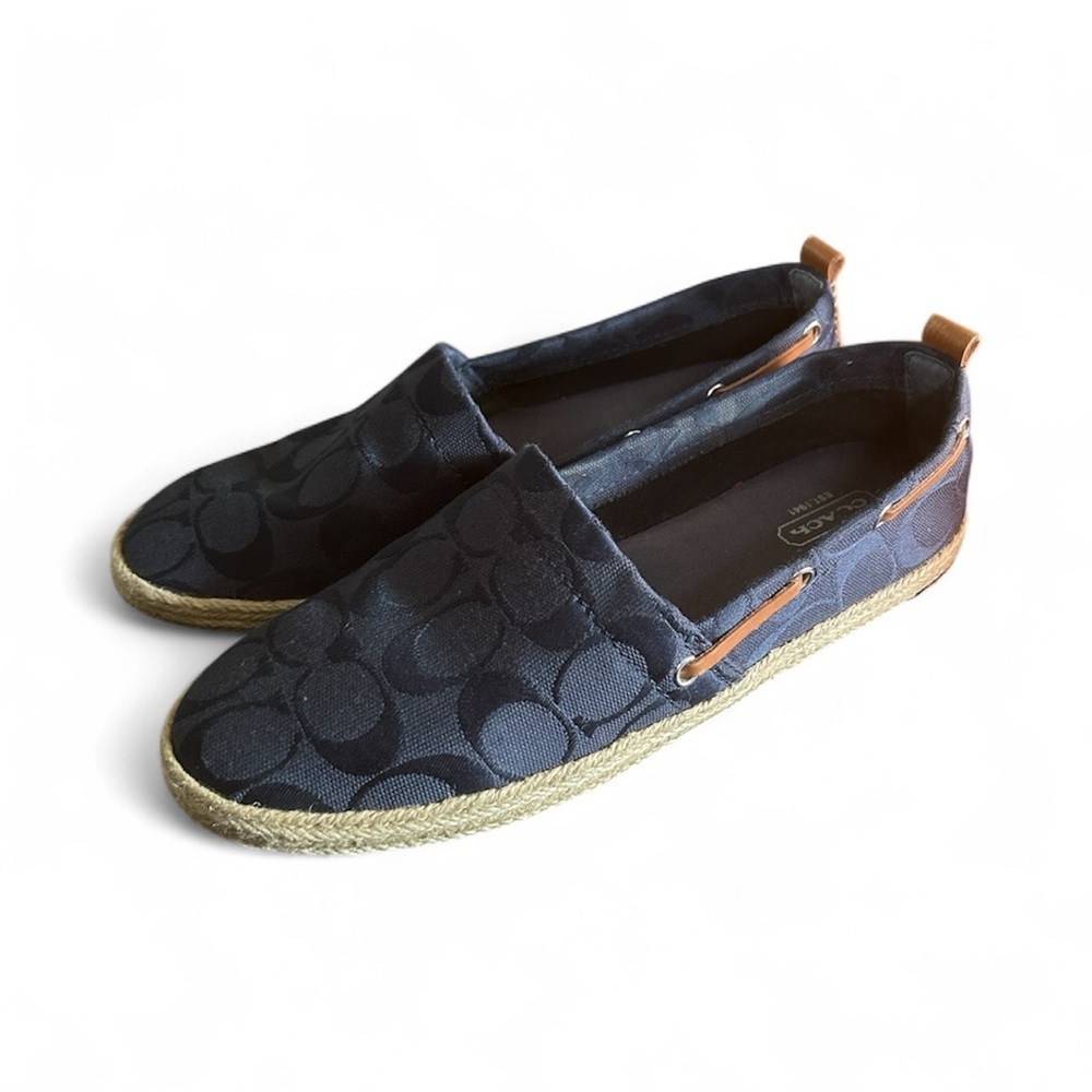 Coach Dark Blue Signature Espadrille Shoes sz 6,,2A